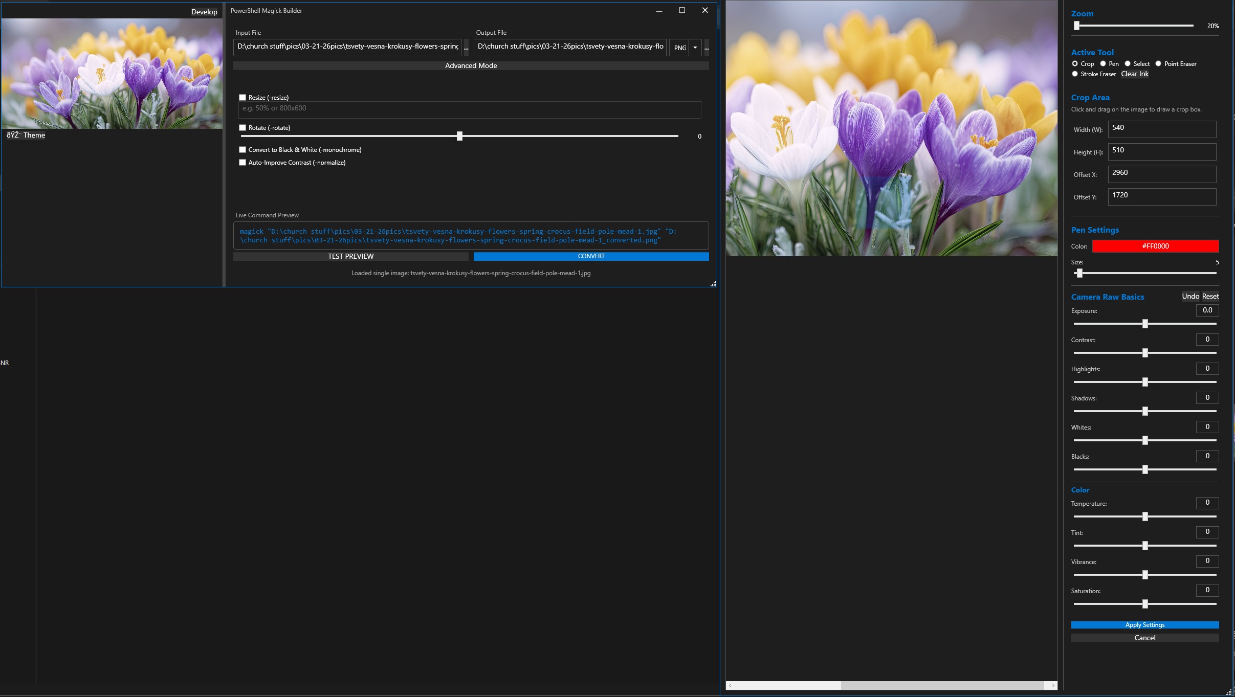 PowerShell Magick Builder Interface